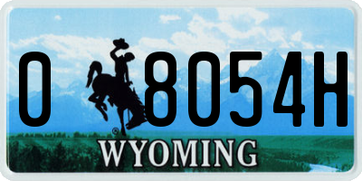 WY license plate 08054H