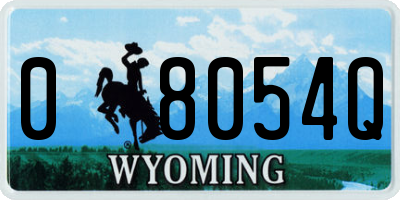 WY license plate 08054Q