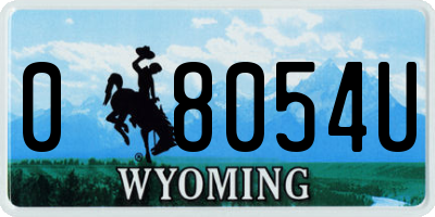 WY license plate 08054U