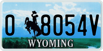 WY license plate 08054V