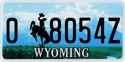WY license plate 08054Z
