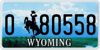 WY license plate 080558