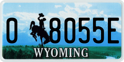 WY license plate 08055E