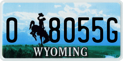 WY license plate 08055G