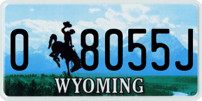 WY license plate 08055J