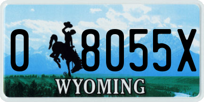 WY license plate 08055X