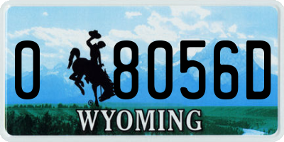 WY license plate 08056D