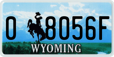 WY license plate 08056F