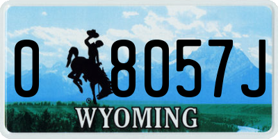 WY license plate 08057J