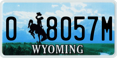 WY license plate 08057M