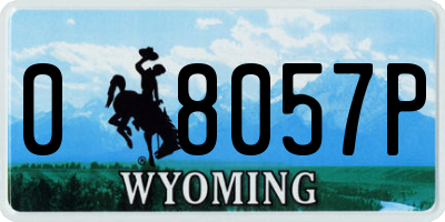 WY license plate 08057P