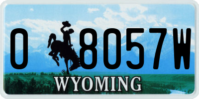 WY license plate 08057W