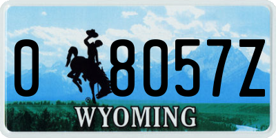 WY license plate 08057Z