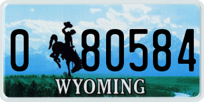 WY license plate 080584