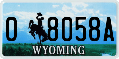 WY license plate 08058A