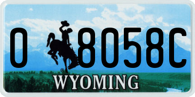 WY license plate 08058C