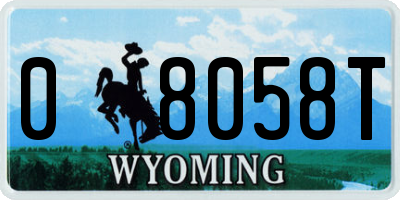 WY license plate 08058T