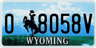 WY license plate 08058V