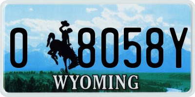 WY license plate 08058Y