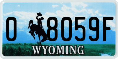 WY license plate 08059F
