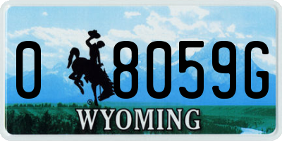 WY license plate 08059G