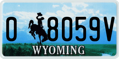 WY license plate 08059V