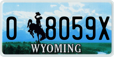WY license plate 08059X