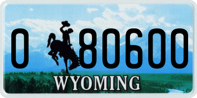 WY license plate 080600
