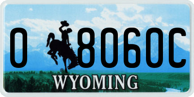 WY license plate 08060C