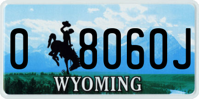 WY license plate 08060J