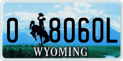 WY license plate 08060L