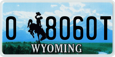 WY license plate 08060T
