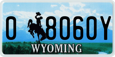 WY license plate 08060Y