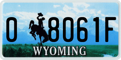 WY license plate 08061F