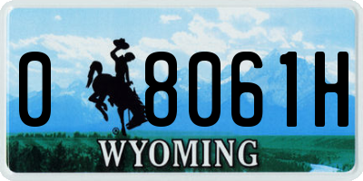 WY license plate 08061H