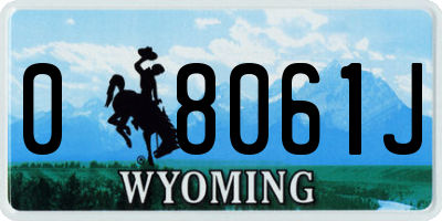 WY license plate 08061J