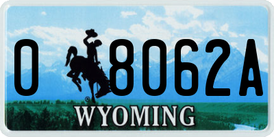 WY license plate 08062A
