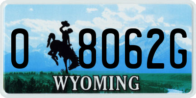 WY license plate 08062G