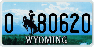WY license plate 08062O
