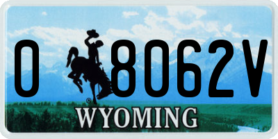 WY license plate 08062V