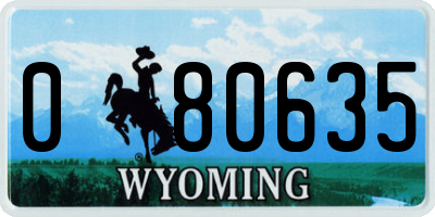 WY license plate 080635