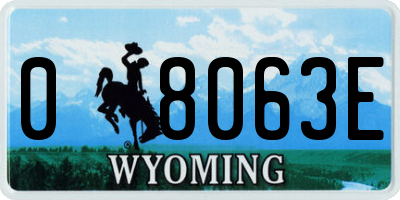 WY license plate 08063E