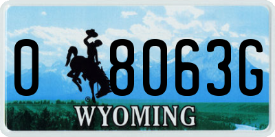 WY license plate 08063G