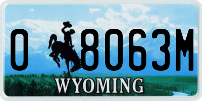 WY license plate 08063M