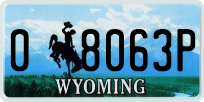WY license plate 08063P