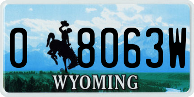 WY license plate 08063W