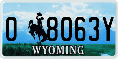 WY license plate 08063Y
