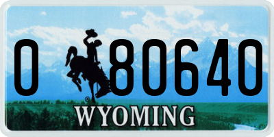WY license plate 080640