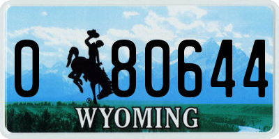 WY license plate 080644
