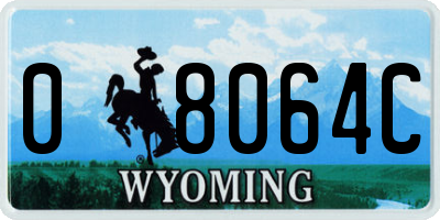 WY license plate 08064C